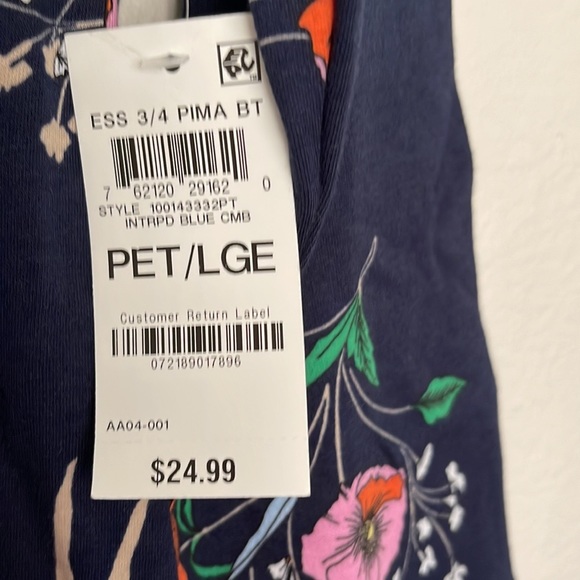 CHARTER CLUB. Size LP . Color folral orang and pink and green and navy - Picture 5 of 6